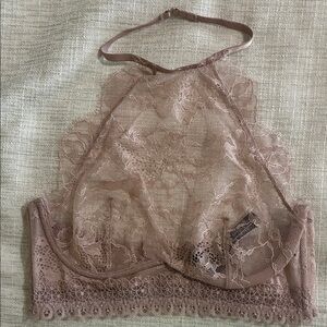 Victoria's Secret Lace Halter Bralette in Brown